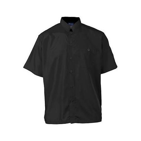 KNG Large Men's Active Black Short Sleeve Chef Shirt 2126BKBKL